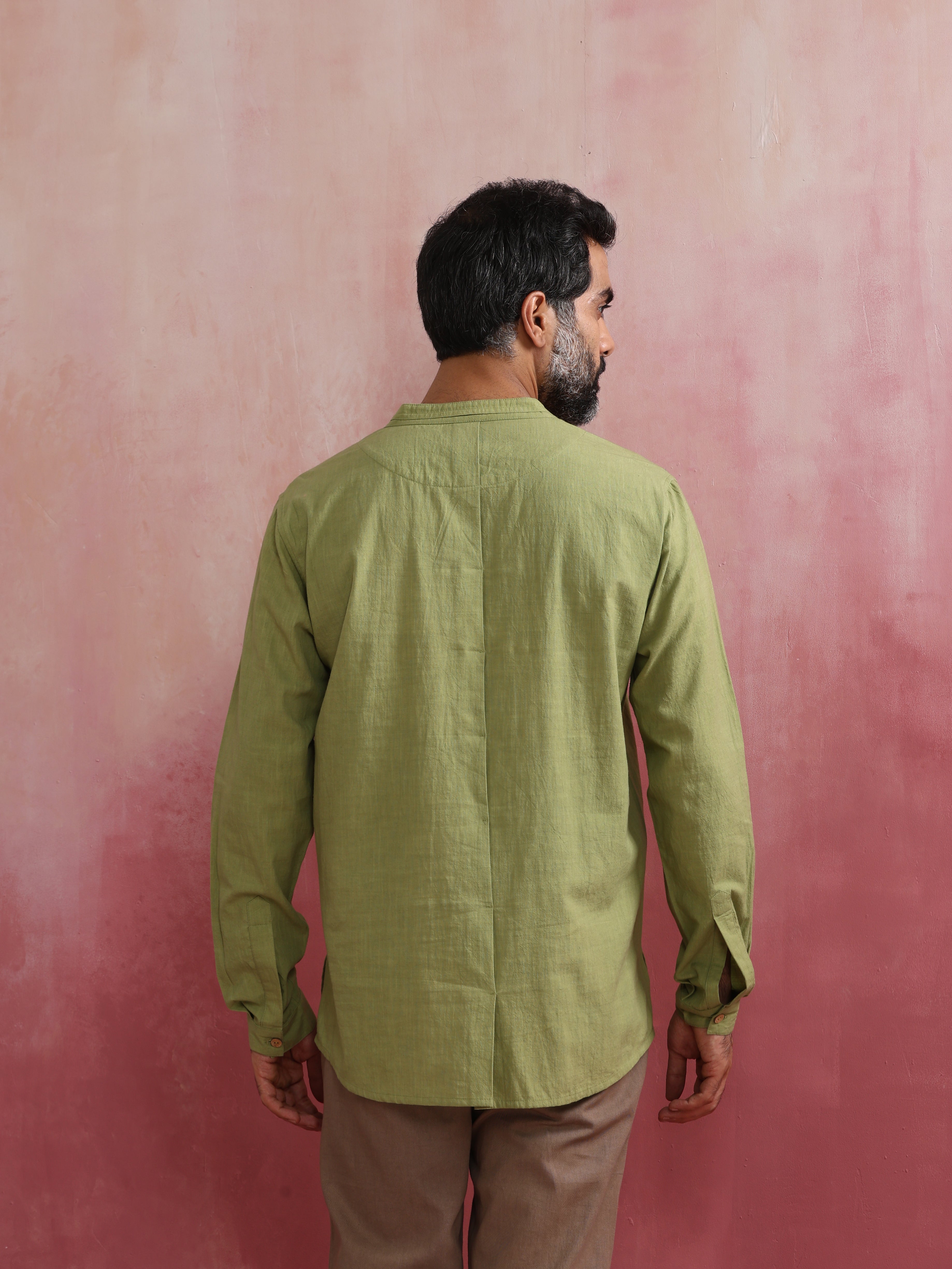 Men's Green Cotton Shirt