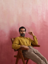 Men's Mustard Cotton Shirt