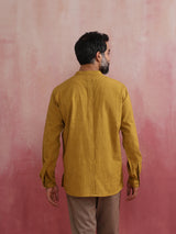 Men's Mustard Cotton Shirt