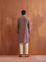 Men's Purple Cotton Dobby Kurta