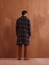 Men's Black Printed Kurta
