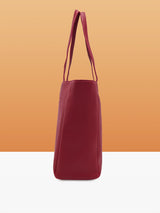 Women's Plum Faux Leather Tote Bag 17L