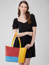 Women's Multicolor Faux Leather Tote Bag 9L
