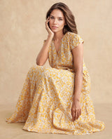 Women's Yellow Casual Half Sleeves Dress