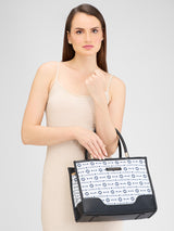 Women's Light Grey Faux Leather Tote Bag 11L