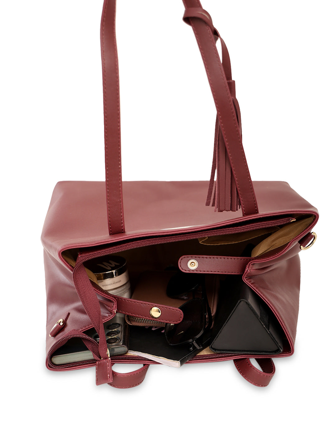 Women's Grape Faux Leather Tote Bag 10L