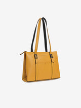 Women's Yellow Faux Leather Tote Bag 8L