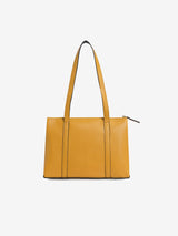 Women's Yellow Faux Leather Tote Bag 8L