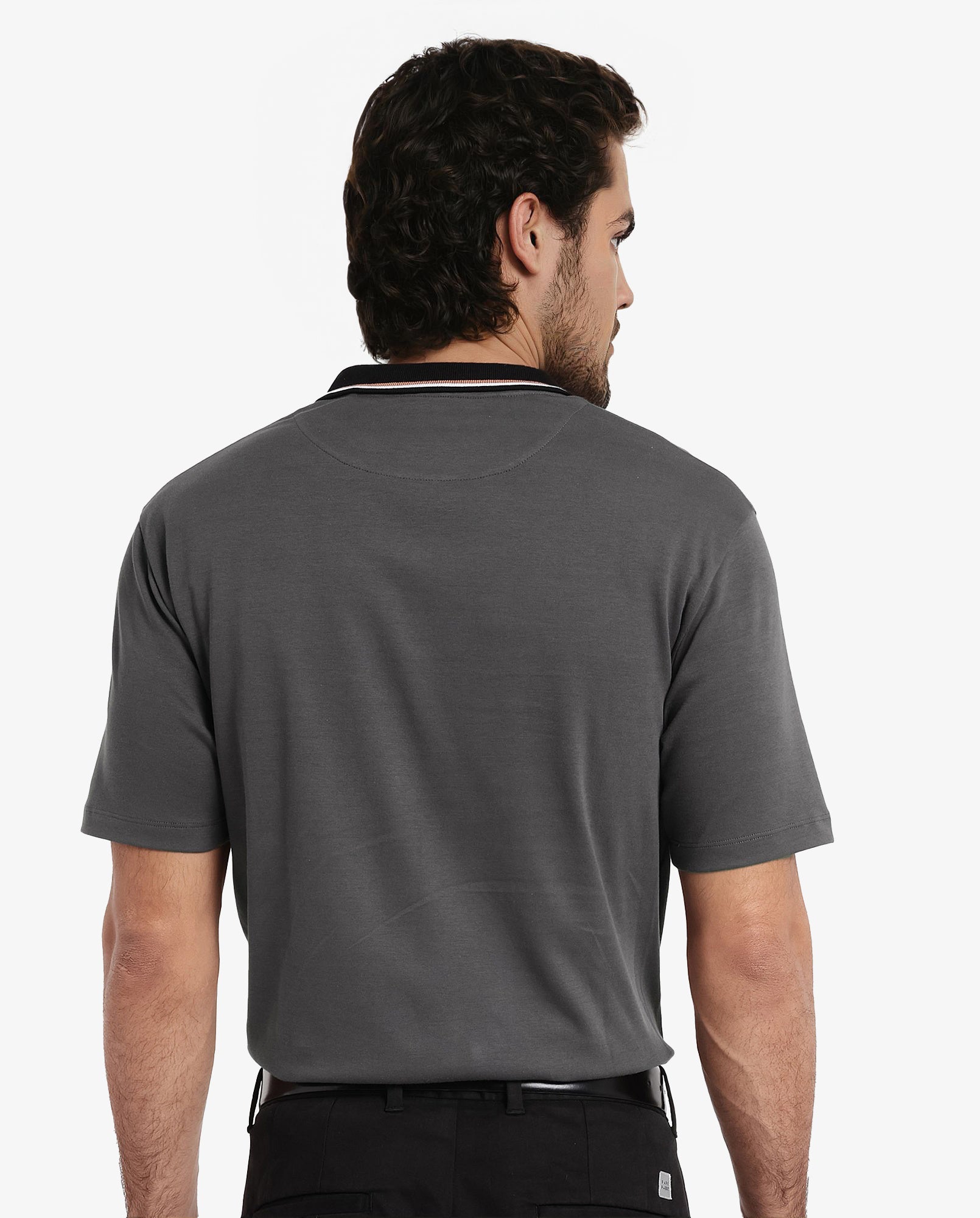 Men's Grey Casual Regular Fit Solid Half Sleeves Polo Tshirt
