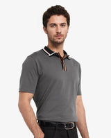 Men's Grey Casual Regular Fit Solid Half Sleeves Polo Tshirt