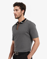 Men's Grey Casual Regular Fit Solid Half Sleeves Polo Tshirt