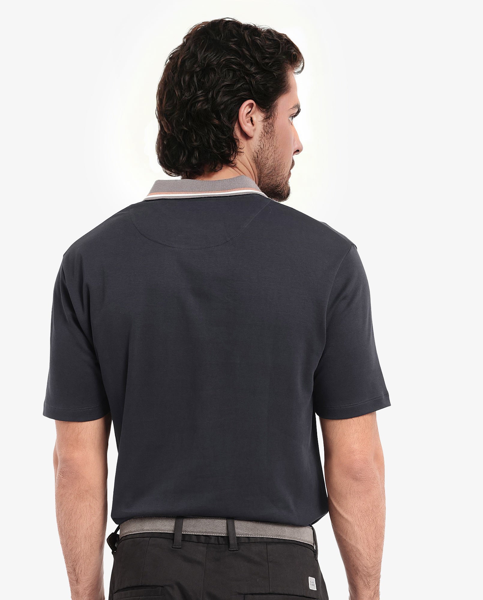 Men's Navy Casual Regular Fit Solid Half Sleeves Polo Tshirt