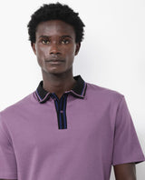 Men's Purple Casual Regular Fit Solid Half Sleeves Polo Tshirt