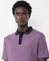 Men's Purple Casual Regular Fit Solid Half Sleeves Polo Tshirt