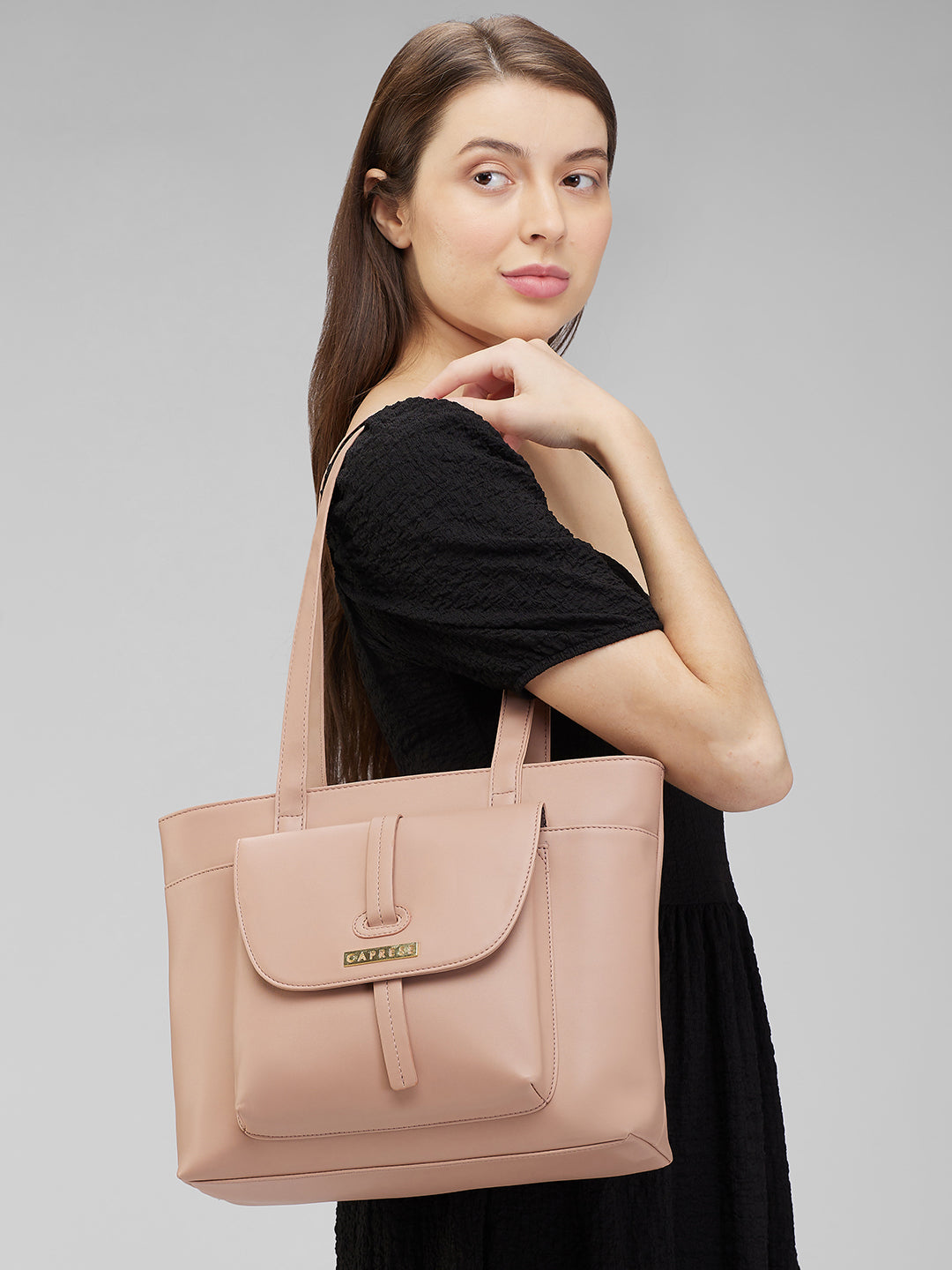 Women's Blush Faux Leather Tote Bag 9L