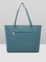 Women's Green Faux Leather Tote Bag 13L
