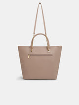 Women's Soft Pink Faux Leather Tote Bag 16L