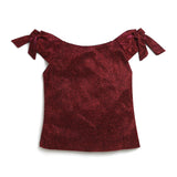 Girls Red Solid Sleeveless Top
