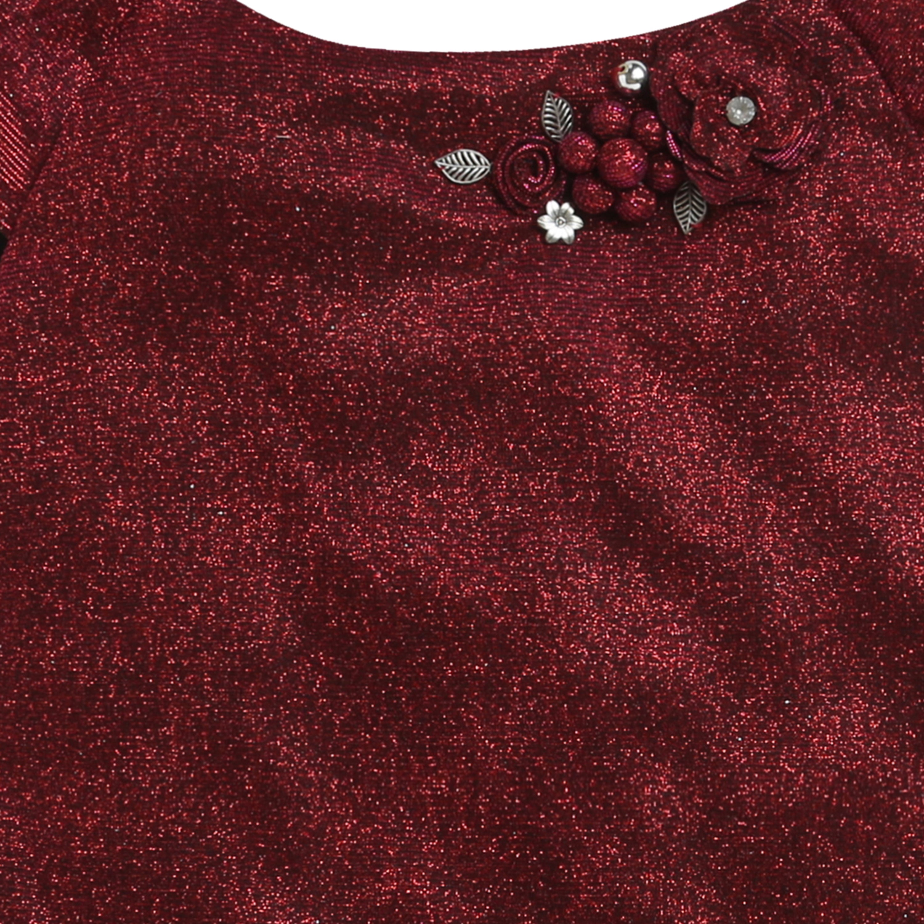 Girls Red Solid Sleeveless Top