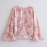 Girls Pink Party Regular Printed Full Sleeves Top