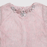 Girls Pink Party Printed Full Sleeves Top