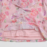 Girls Pink Western Printed Full Sleeves Top