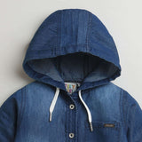 Girls Blue Casual Regular Solid Full Sleeves Hoodie