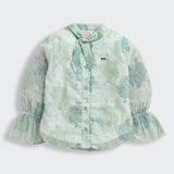 Girls Green Casual Full Sleeves Top