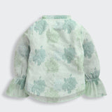 Girls Green Casual Full Sleeves Top