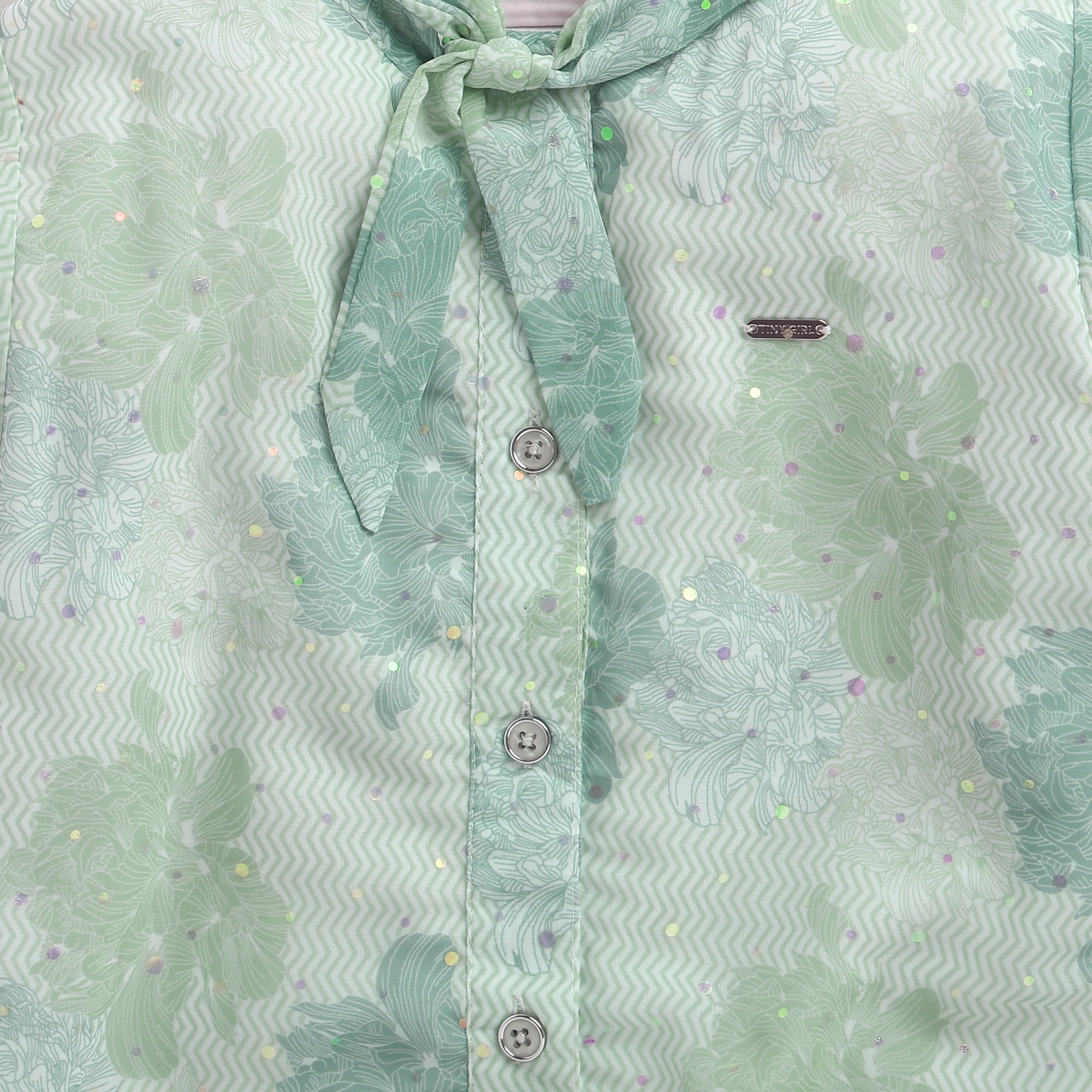 Girls Green Casual Full Sleeves Top