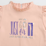 Girls Orange Western Solid Half Sleeves Top