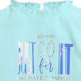 Girls Green Western Solid Half Sleeves Top