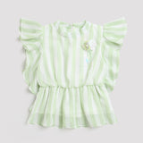 Girls Green Western Printed Sleeveless Top