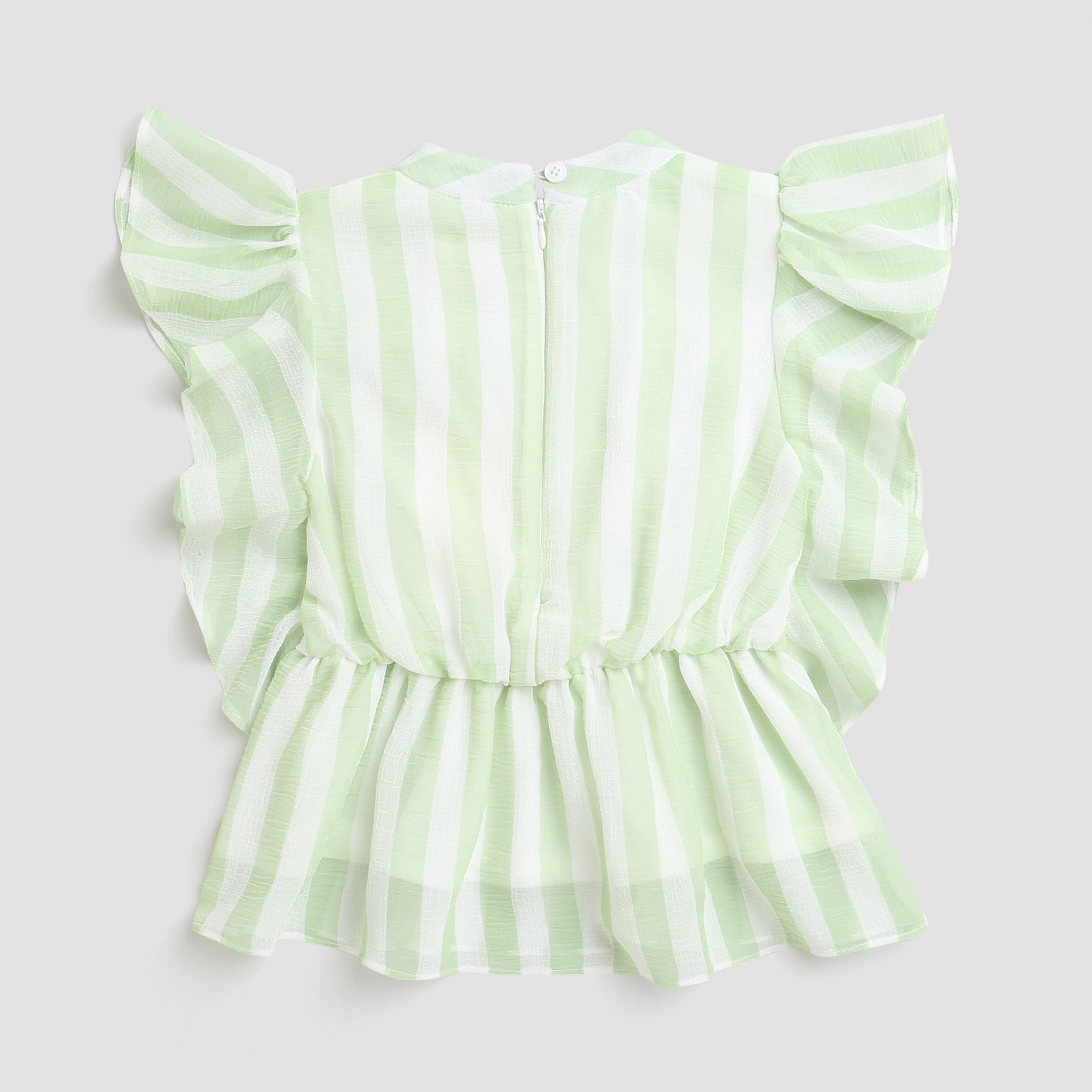 Girls Green Western Printed Sleeveless Top