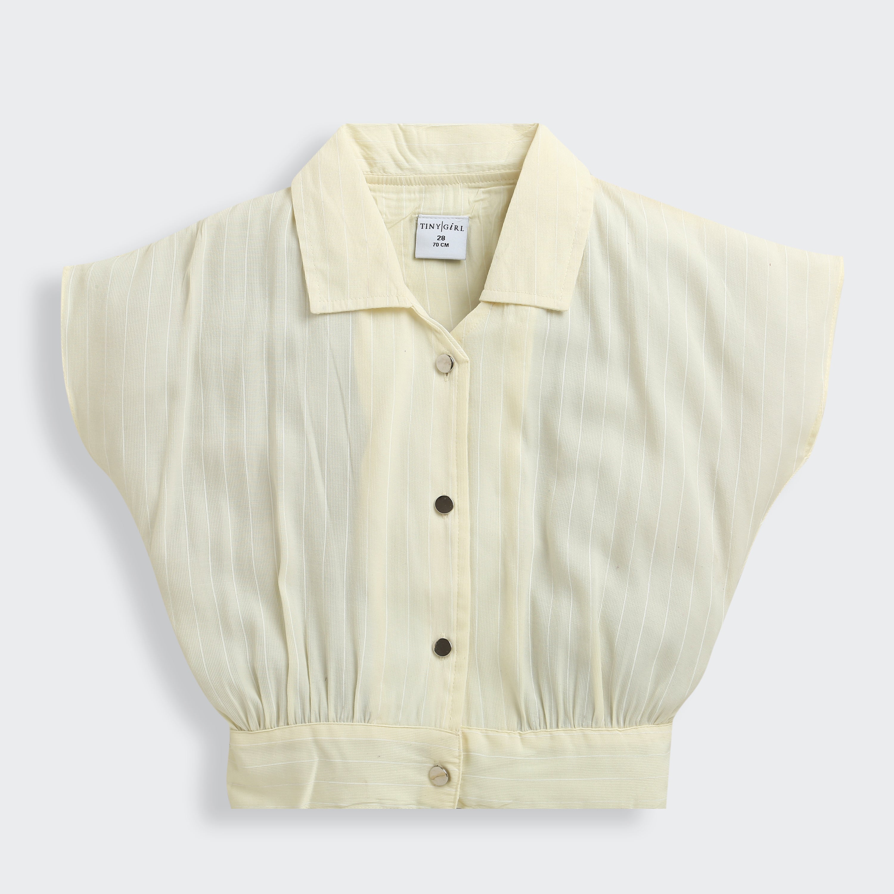 Girls Yellow Casual Half Sleeves Top