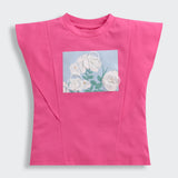 Girls Pink Casual Sleeveless Top