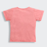 Girls Pink Casual Half Sleeves Top