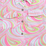 Girls Pink Casual Half Sleeves Top