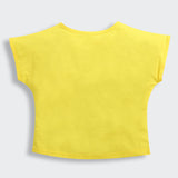 Girls Yellow Casual Extended Shoulder Top