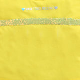 Girls Yellow Casual Extended Shoulder Top