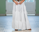 Women's White Solid Festive Wear Ghaghra