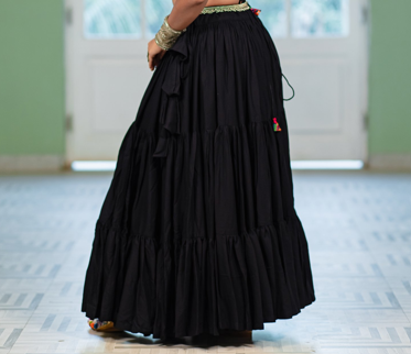 Women's Black Solid Festive Wear Ghaghra