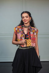Girls Multicolor Embroidered Festive Wear Jacket