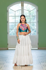 Women's Green Embroidered Festive Wear Blouse