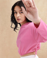 Women's Pink Casual Full Sleeves Top