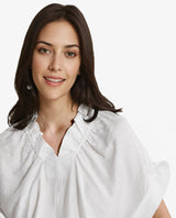 Women's White Casual Half Sleeves Top