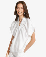 Women's White Casual Half Sleeves Top
