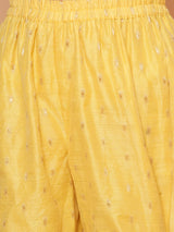 Girls Yellow Angrakha Gotta Patti Kurta with Sharara & Dupatta