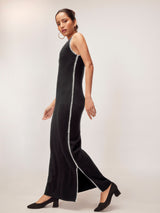 Women's Black Knit Contrast Detail Dress