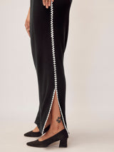 Women's Black Knit Contrast Detail Dress